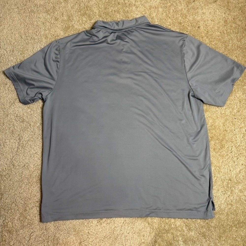 Adidas Polo Shirt Mens 2XL Gray Performance Short Sleeve Quick Dry Golf - Picture 2 of 5